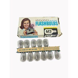 Sylvania Blue Dot Press M3 Flashbulbs Clear 11-Pack Vintage Photo Lighting
